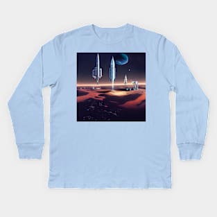 Interplanetary Spaceport Kids Long Sleeve T-Shirt